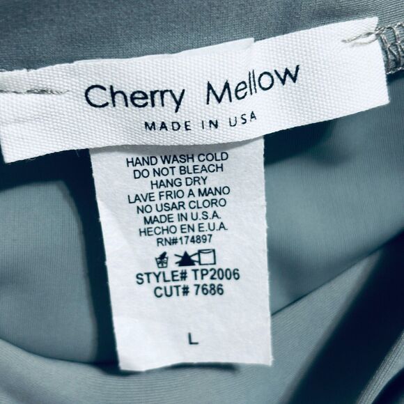 Cherry Mellow 2pc Jacket & Leggings Set Sz Large Gray 1/2 Zip Mock Neck Piping - Picture 7 of 7